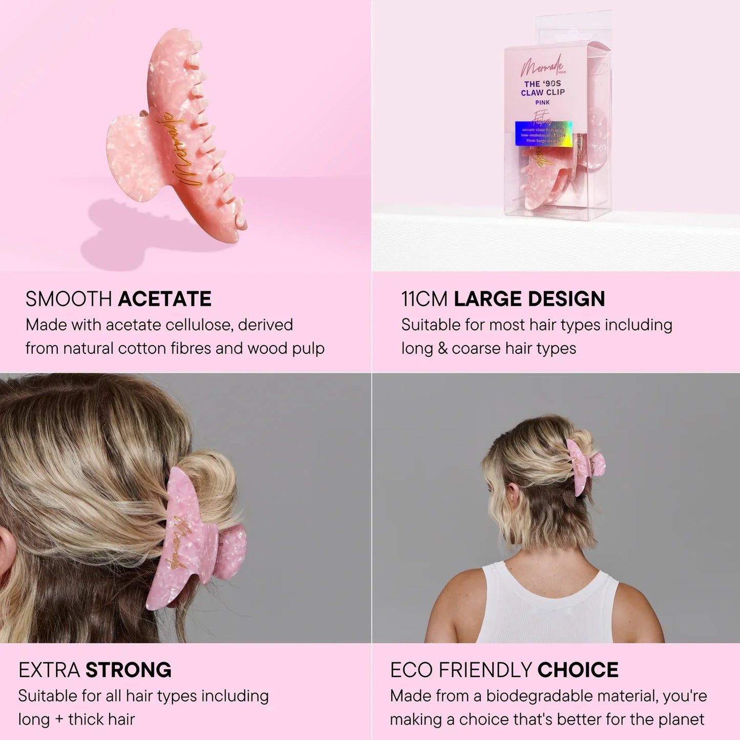 Mermade Claw Clip Pink-4